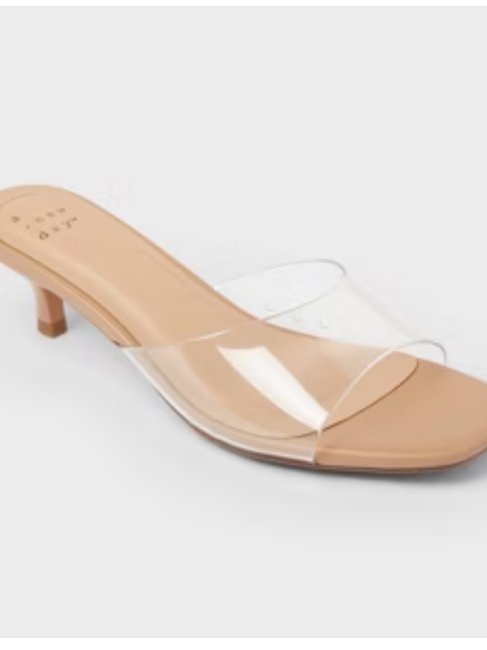 NEW Clear-Strap Nude Kitten Heels